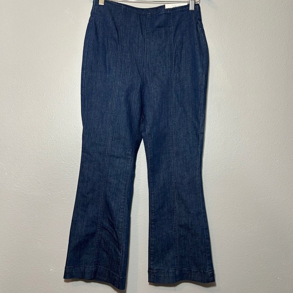INC Crop Flare Jeans High Rise Dark Wash Denim Pants Women's Size 10 NWT - Picture 2 of 5